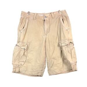 American Eagle Outfitters Mens Shorts Tan Cargo Longer Lenght 32
